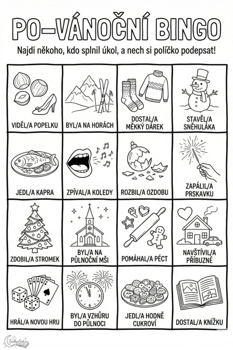 Po-vánoční BINGO: Pracovní list