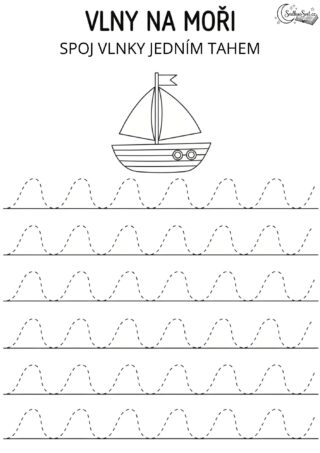 Grafomotorický list: Plavba po vlnách