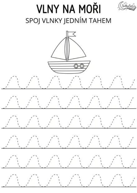 Grafomotorický list: Plavba po vlnách