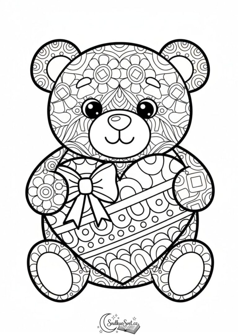 Omalovánka: Mandala medvídek