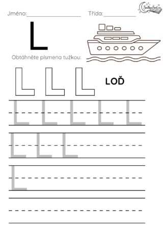 Písmeno L: Hravý pracovní list pro děti