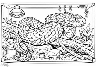 Omalovánka: Had v teráriu