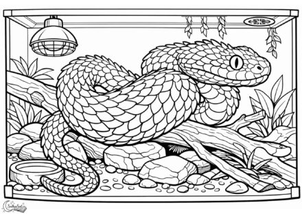 Omalovánka: Had v teráriu