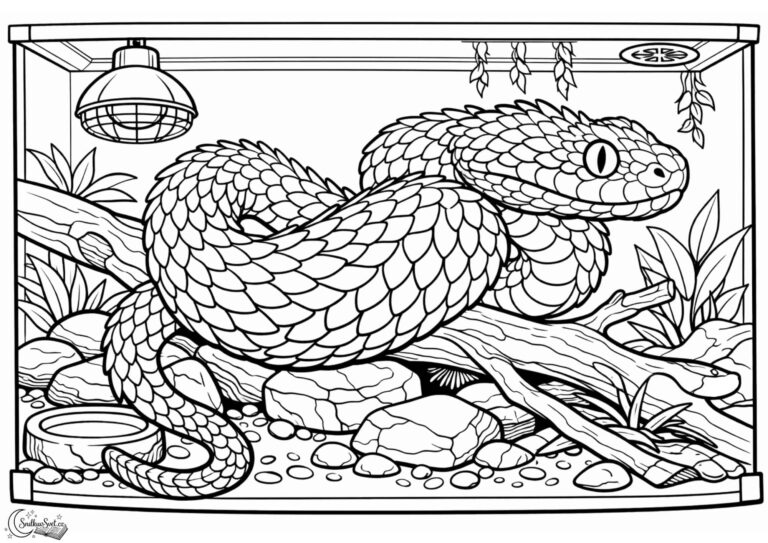 Omalovánka: Had v teráriu