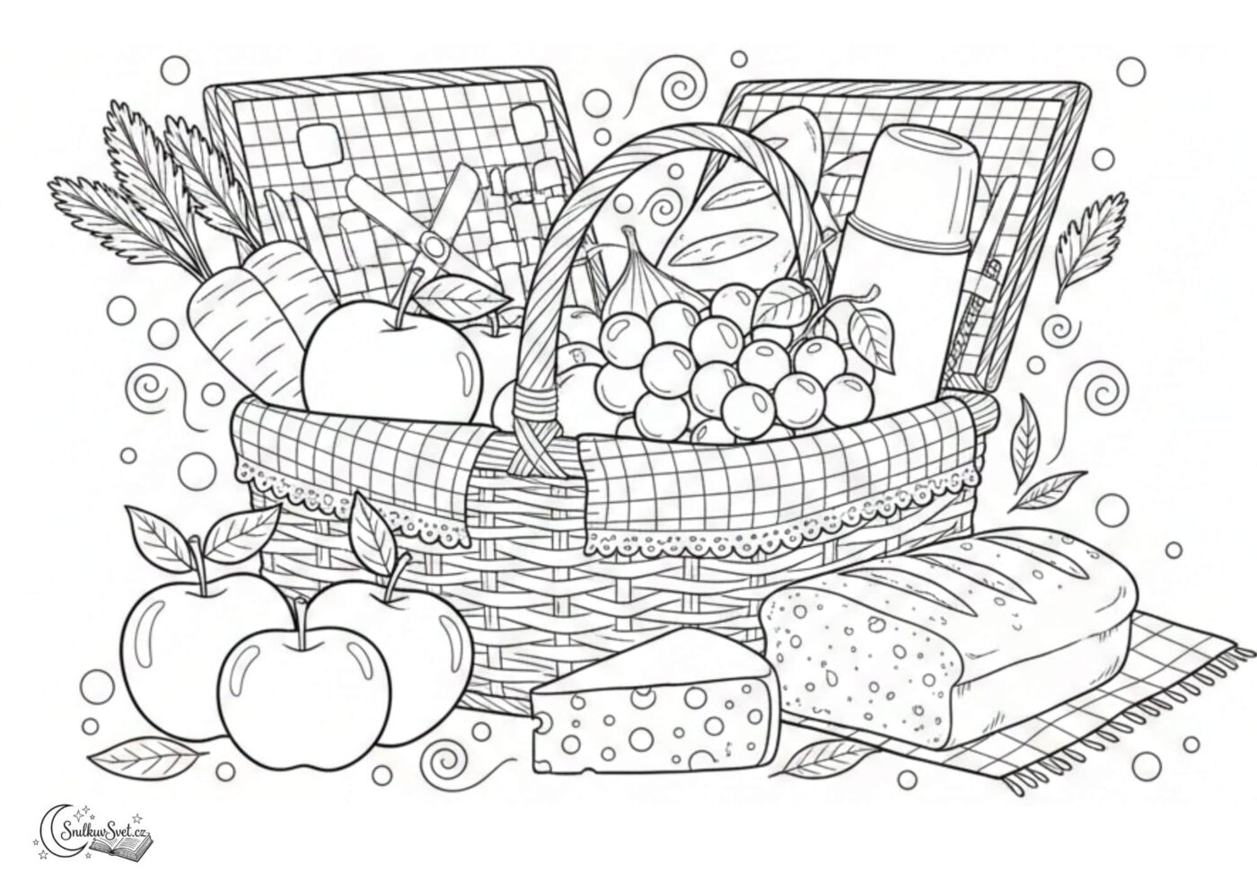 Omalovánka: Piknikový koš