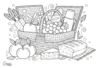Omalovánka: Piknikový koš