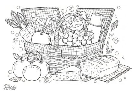 Omalovánka: Piknikový koš