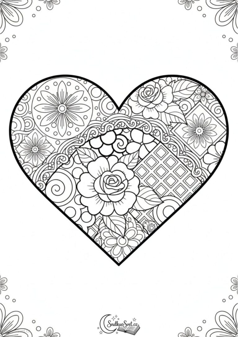 Omalovánka: Mandala srdce