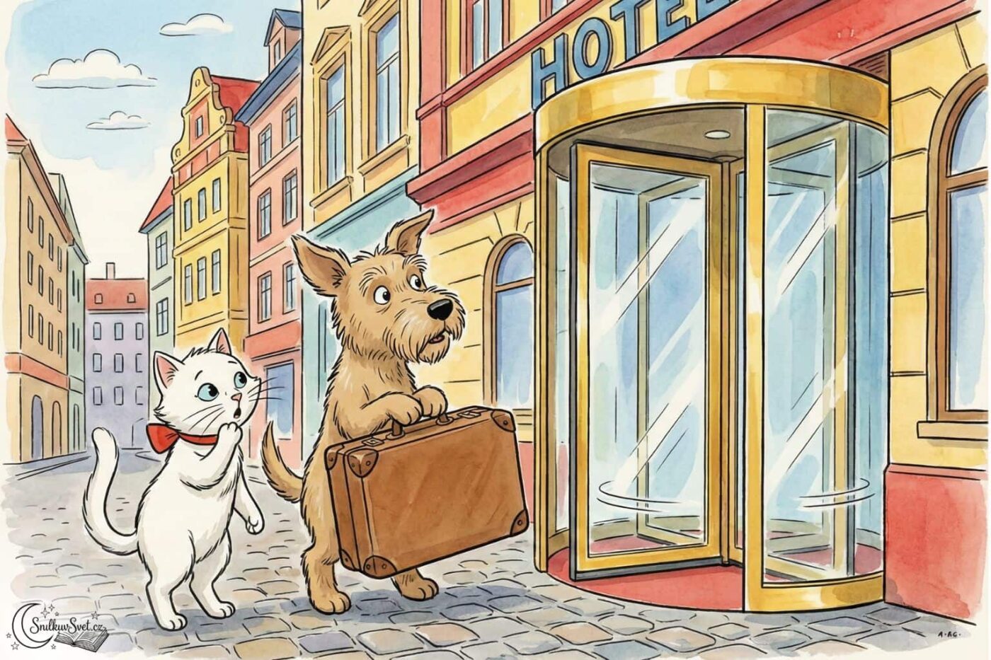 Jak pejsek a kočička jeli na hotel