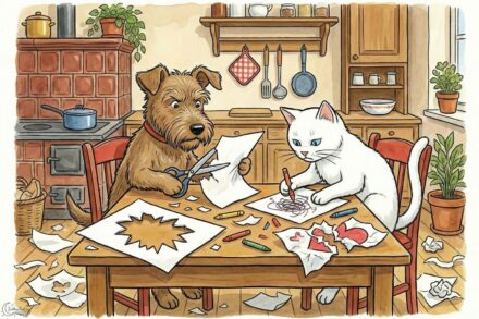 Jak pejsek a kočička slavili svatého Valentýna