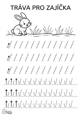 Tráva pro zajíčka: Zábavná grafomotorika (nejen) na jaro