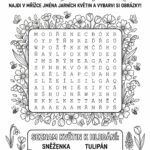 Jarní osmisměrka: Najdi jména květin a vybarvi