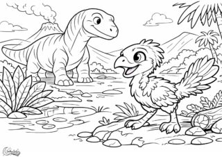 Omalovánka: Dinosauři ve středním triasu