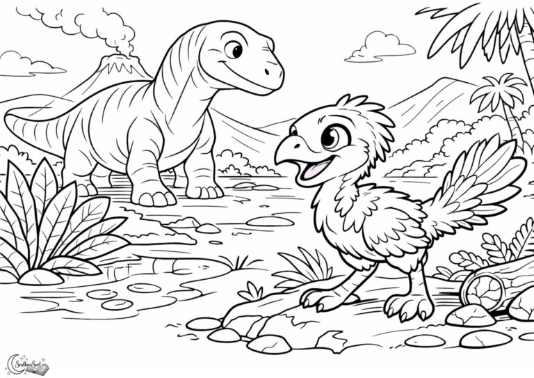Omalovánka: Dinosauři ve středním triasu