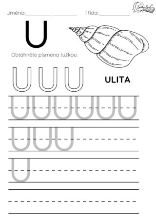Písmeno U: Hravý pracovní list pro děti