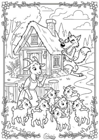 Omalovánka: Vlk a sedm kůzlátek