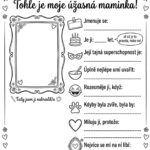 Moje úžasná maminka: Zábavný dotazník a dárek ke Dni matek k tisku