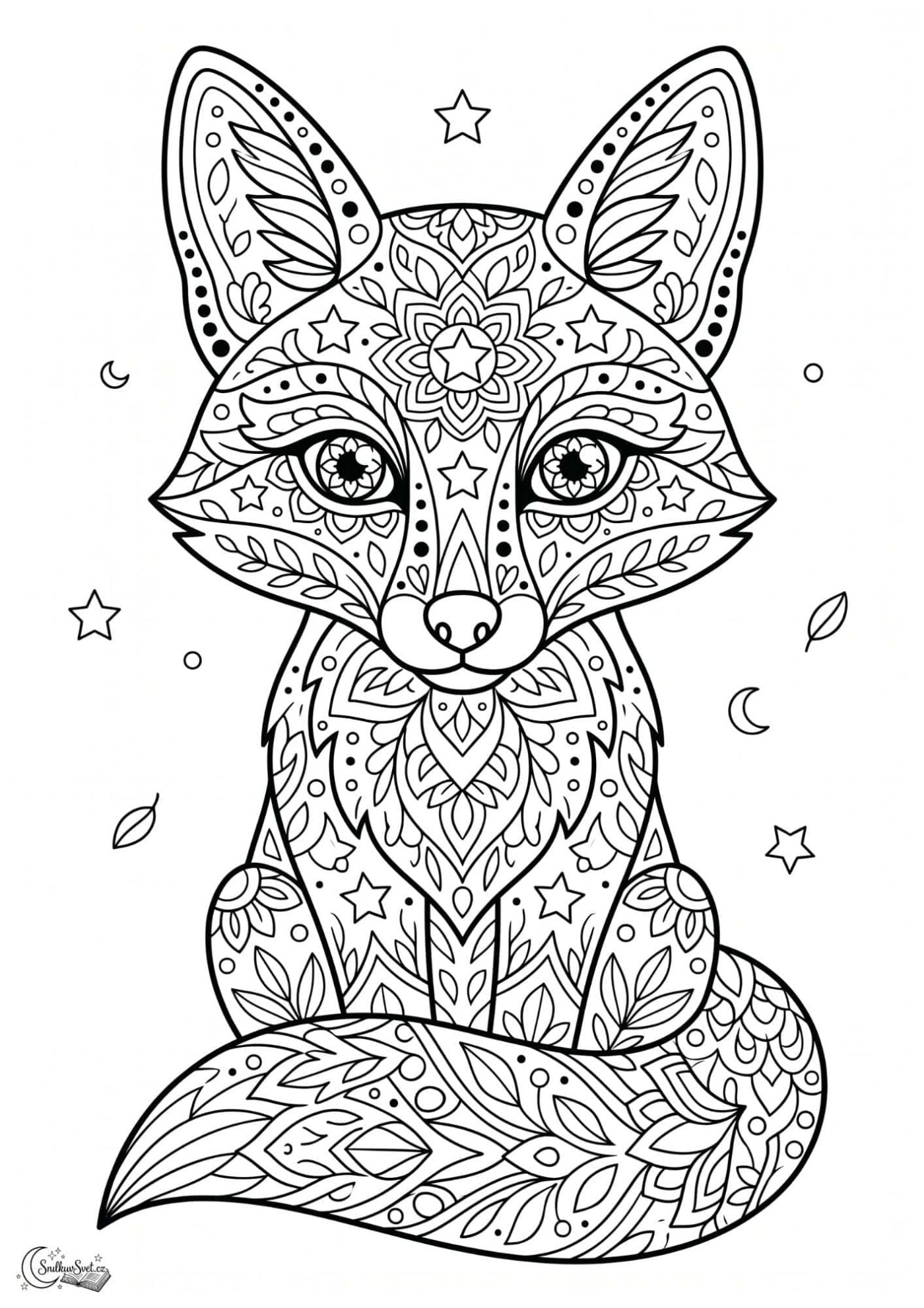 Omalovánka: Pohádková liščí mandala