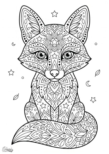 Omalovánka: Pohádková liščí mandala