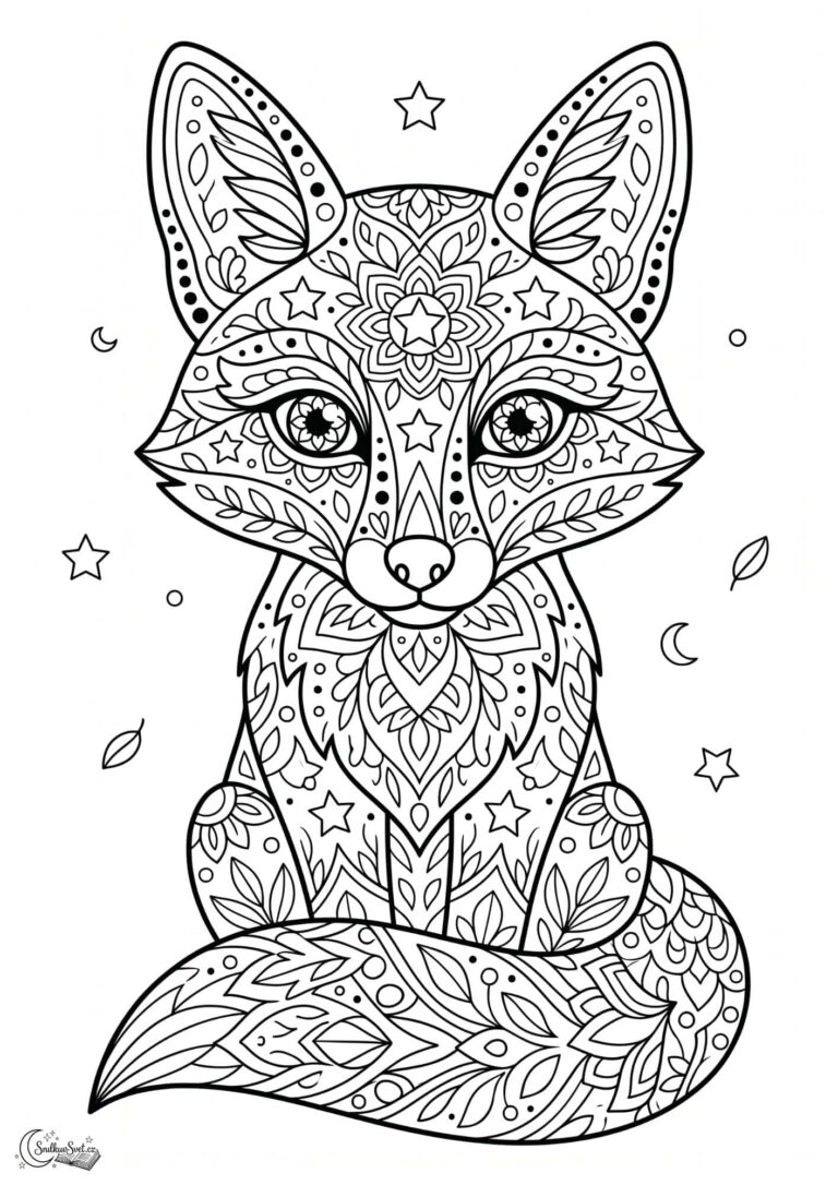 Omalovánka: Pohádková liščí mandala