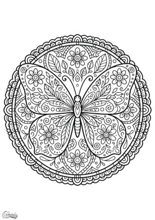 Omalovánka: Motýlí mandala