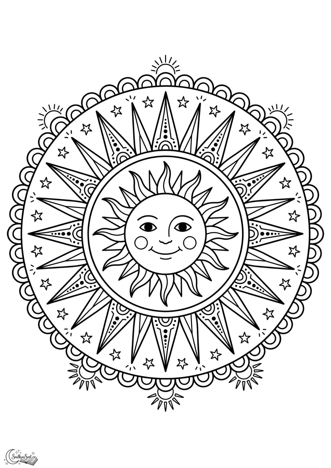 Omalovánka: Sluneční mandala