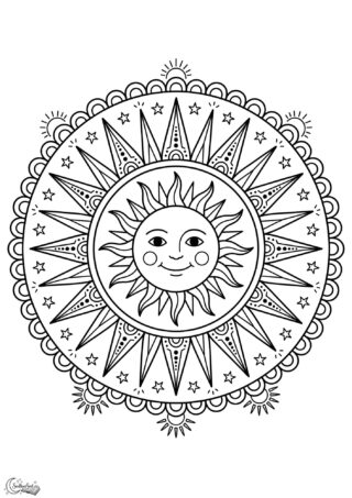 Omalovánka: Sluneční mandala