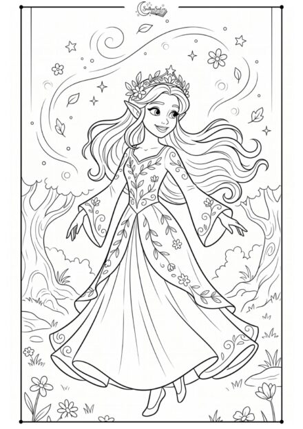 Omalovánka: Elfí princezna