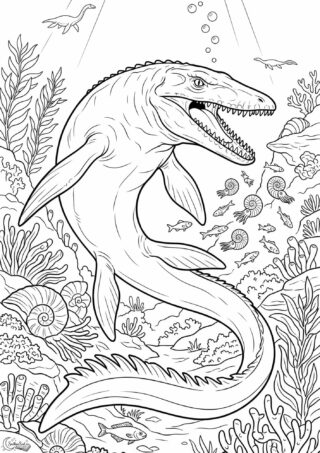 Omalovánka: Mosasaurus
