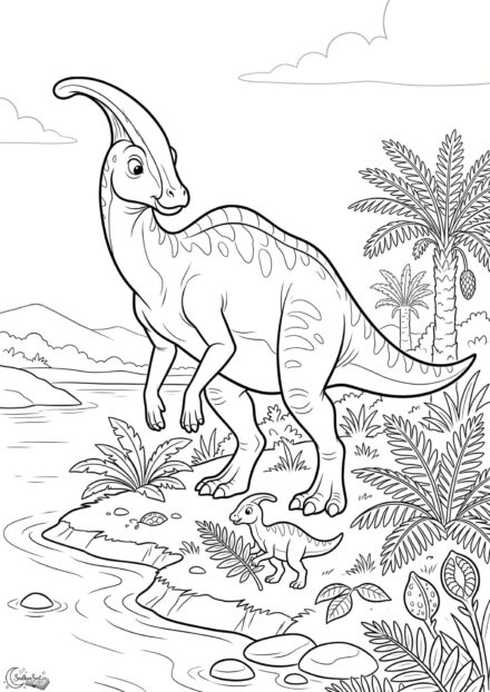 Omalovánka: Parasaurolophus