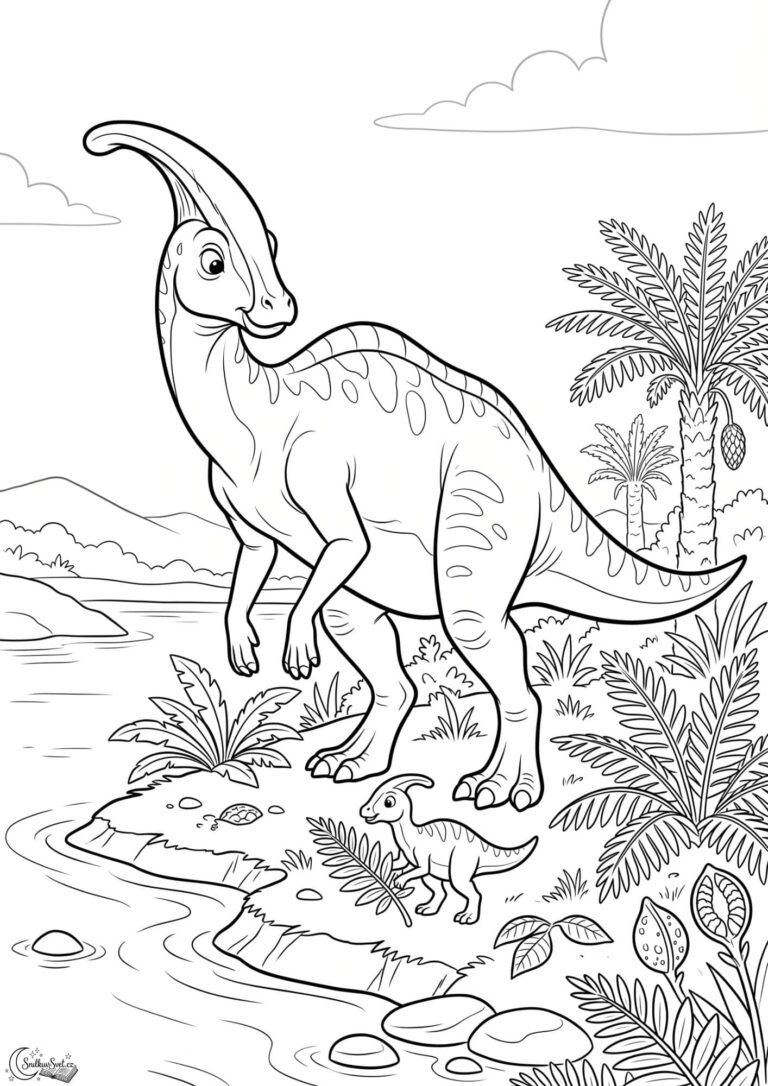 Omalovánka: Parasaurolophus