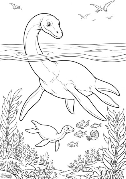 Omalovánka: Plesiosaurus