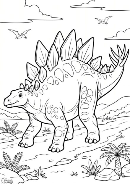 Omalovánka: Stegosaurus