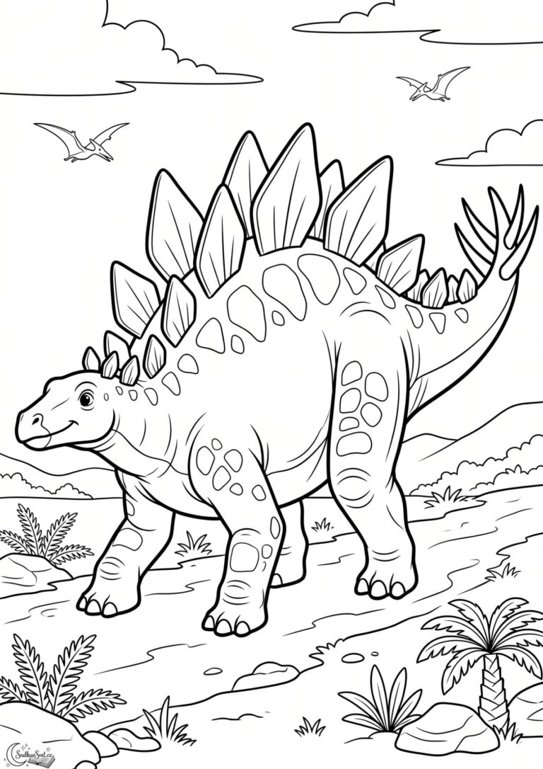 Omalovánka: Stegosaurus