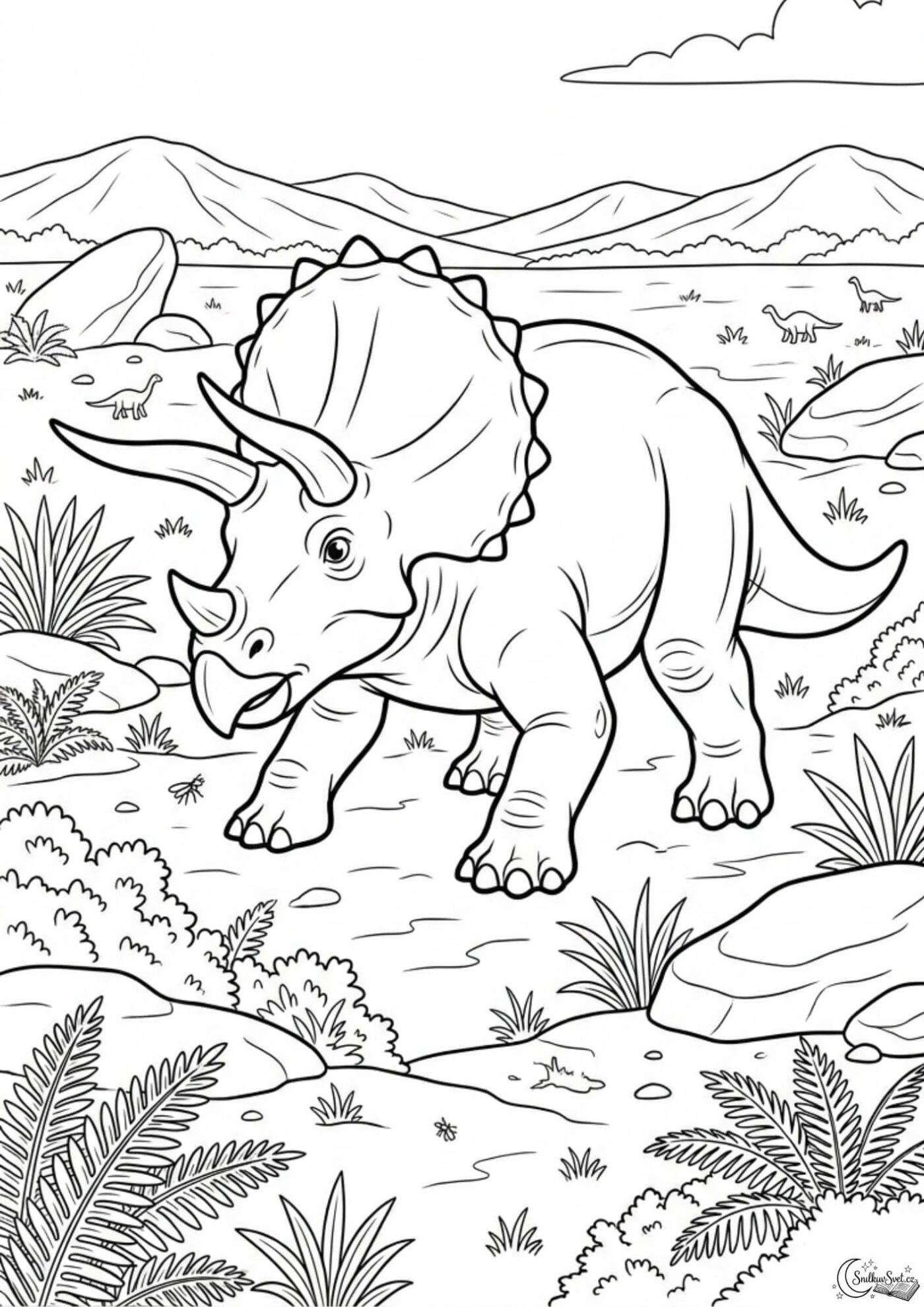 Omalovánka: Triceratops