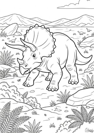 Omalovánka: Triceratops