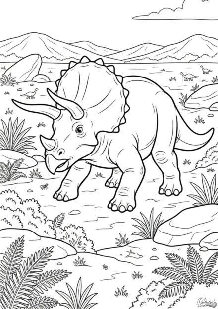 Omalovánka: Triceratops