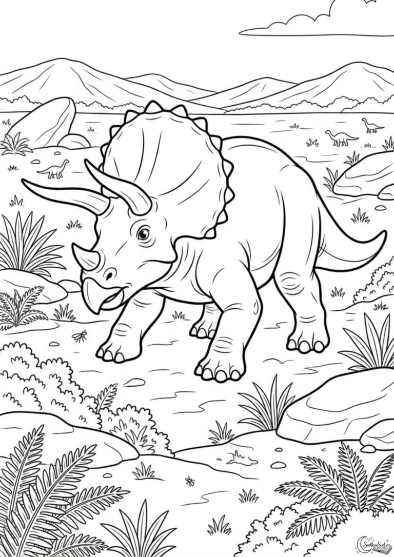 Omalovánka: Triceratops