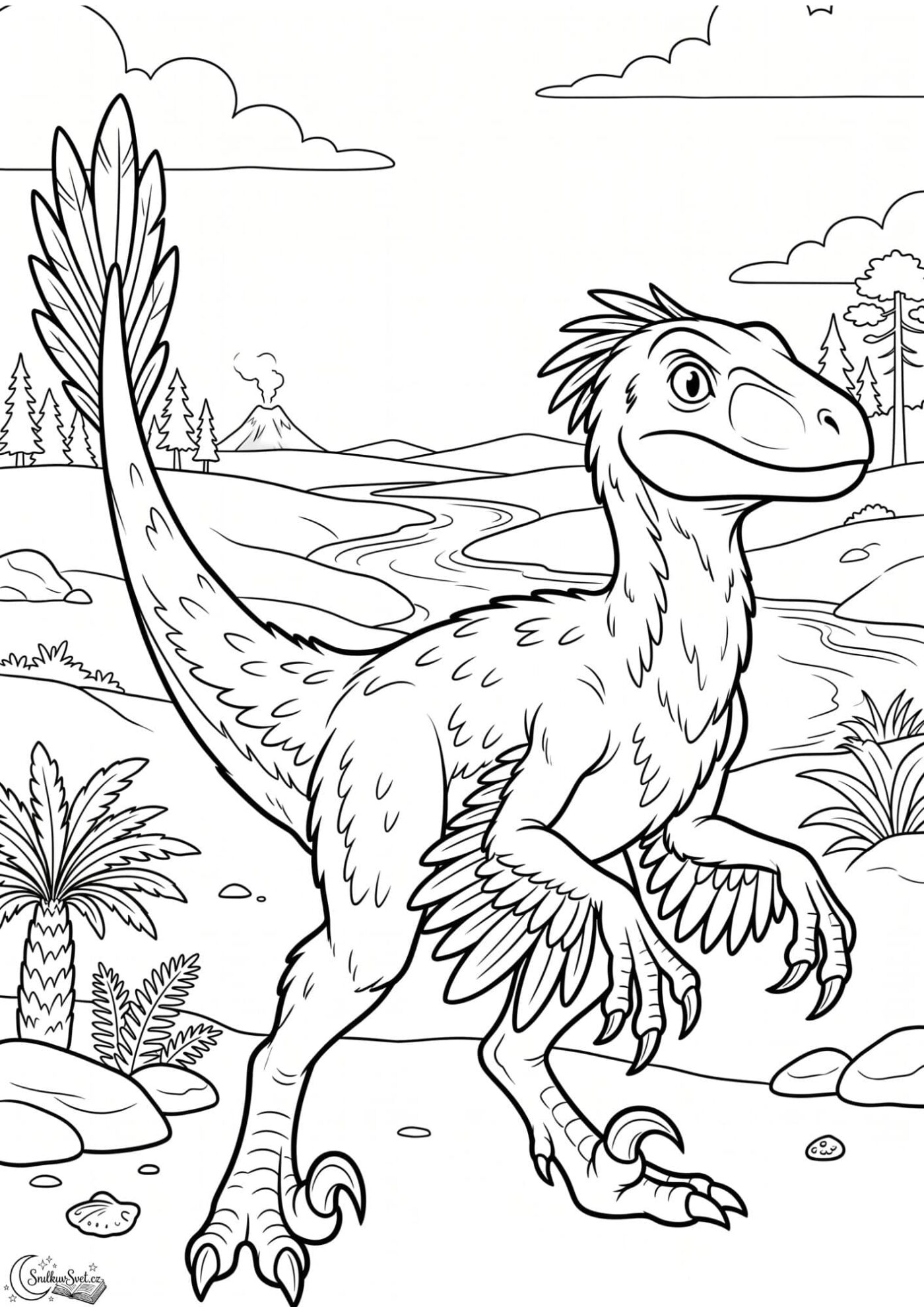 Omalovánka: Velociraptor