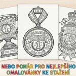Originální medaile a pohár k vybarvení na Den otců