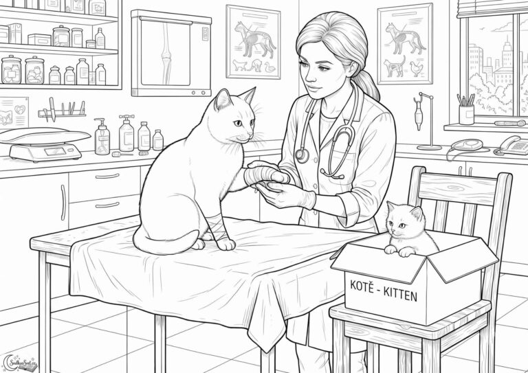 Omalovánka: U veterináře