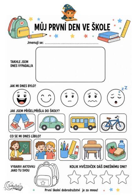 Pracovní list: Můj první den ve škole