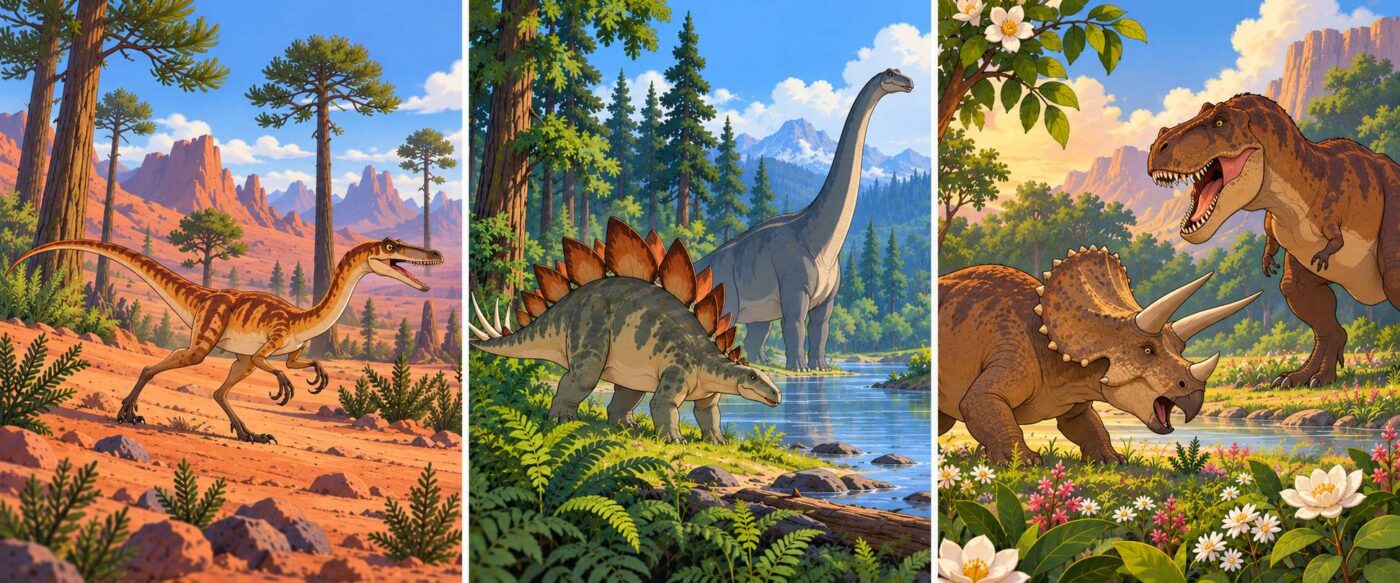 Jak žili dinosauři: cesta triasem, jurou a křídou pro děti